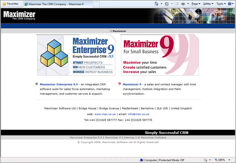 Maximizer Minisite Website