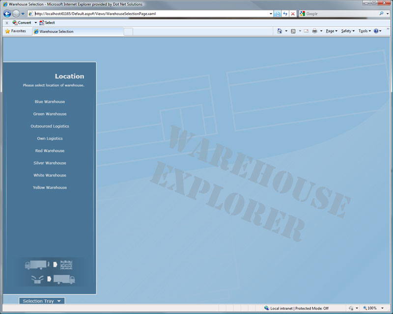 Warehouse Explorer splashscreen