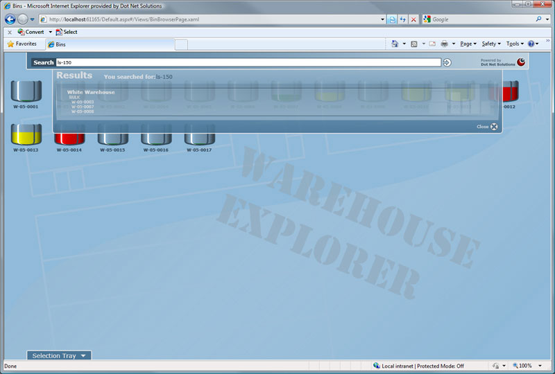 Warehouse Explorer allocation interface